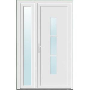 Usa de exterior pentru casa, PVC, alb, cu geam, dreapta, 205 x 120 cm