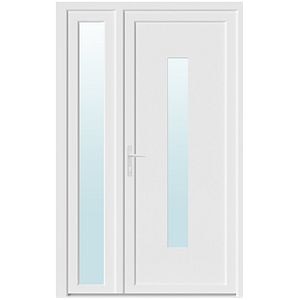 Usa PVC exterior, alb, dreapta, 120 x 205 cm, deschidere la 120 cm