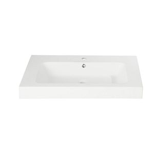 Lavoar baie dreptunghiular, alb, 80 cm, montare pe blat  • GoodHome Duala