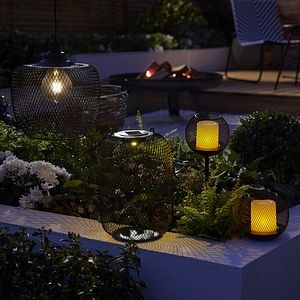 Lampa solara LED, metal, negru, 1 bucata 0.03 W • Blooma 