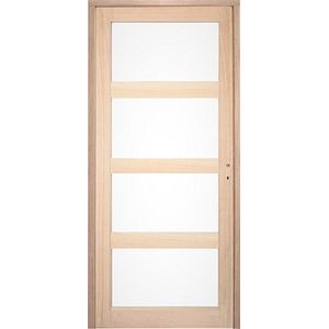 Usa de interior cu geam, maro, stanga, mdf, 203 x 78 cm, toc inclus • Connemara