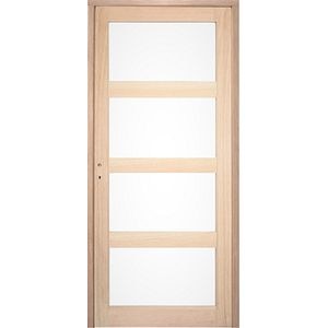 Usa de interior cu geam, maro, dreapta, mdf, 203 x 88 cm, toc inclus • Connemara