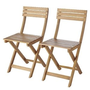 Set 2 scaunde de gradina si terasa GoodHome Virginia, maro, lemn, pliabil, 38 x 79 x 49 cm