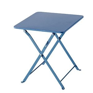 Masa de gradina pliabila, otel, albastru, patrata, 2 persoane, 40 x 40 x 45 cm • GoodHome saba