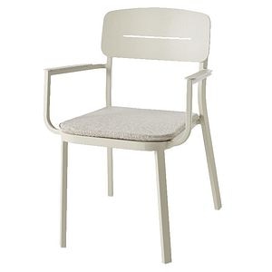 Scaun de gradina si terasa GoodHome Santorin, crem, metalic, 57 x 80.8 x 57.1 cm, perna inclusa