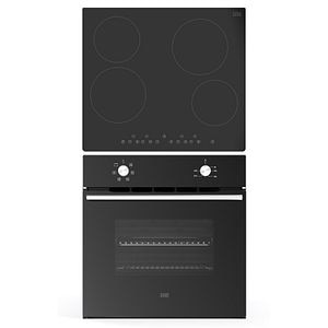 Set plita ceramica si cuptor electric, 66 L, sticla, negru  Cooke & Lewis