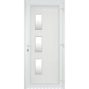 Usa de exterior pentru casa, PVC alb, cu geam, stanga, 205 x 88 cm • Fortia Kilifi