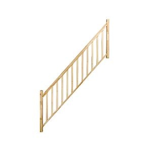 Balustrada din fag natur, cu balustri verticali din fag