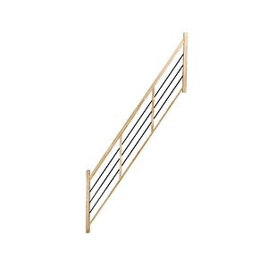Balustrada fag, cu balustri orizontali din metal negru