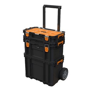 Set 3 cutii pentru scule, maner telescopic, 10 compartimente