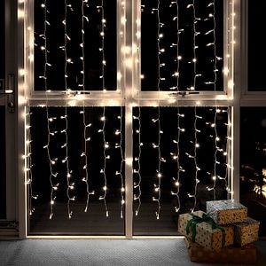 Instalatie Craciun interior/exterior, 240 LED-uri, 1.5 x 2 m, alb cald