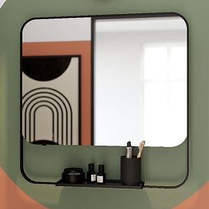 Oglinda baie, neagra mat,  GoodHome Maza