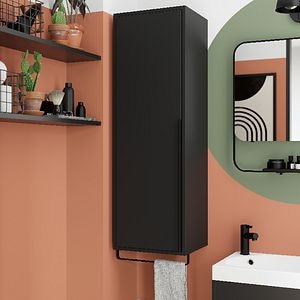 Coloana baie suspendata, negru, 30 x 115 x 36 cm  GoodHome Maza