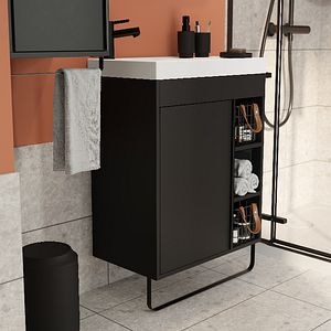 Baza pentru lavoar, suspendata, Negru, 65 x 82 cm  GoodHome MAZA