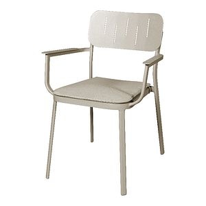 Scaun de gradina Santacruz, bej, metalic, 59.7 x 82.6 x 59.2 cm, perna inclusa