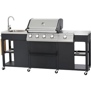 Gratar gaz GOODHOME BBQ , 4 role, negru