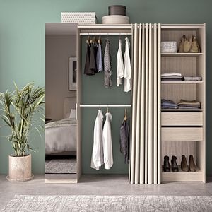 Dressing GOODHOME Fileas, PAL, 200 x 49 x 200 cm, stejar