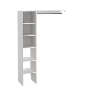 Dulap OEB Neutral Matai, 5 rafturi, 1 bara umerase, alb, 200x130x45 cm