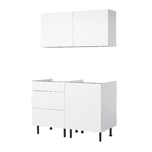 Set chicineta bucatarie, alba, configuratie fixa 1.2 m, 4 corpuri  Pragma