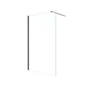 Paravan dus walk-in GOODHOME Ledava, aluminiu, sticla securizata 8mm, 195 x 120 cm, profil negru