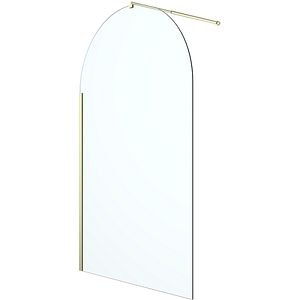 Paravan dus walk-in GOODHOME Ledava, aluminiu, sticla securizata 8mm, 120 x 195 cm, profil auriu