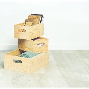 Set 3 cutii, lemn, sarcina maxima 4 kg