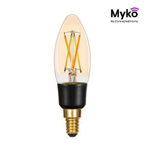 Bec LED, smart, E14, C35, 40 W, amber • Jacobsen Myko