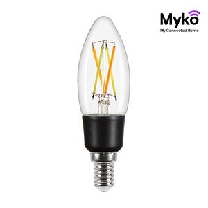 Bec LED, smart, E14, C35, 40 W, transparent • Jacobsen Myko