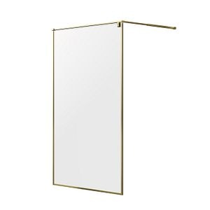 Paravan dus walk-in, aluminiu si sticla, auriu, 100 cm  GoodHome Ezili