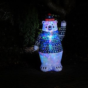 Decoratiune Urs Polar LED, iluminat multicolor
