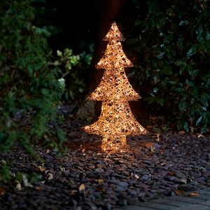 Decoratiune luminoasa Bradut, 100 led-uri, 79 cm, iluminare alb cald
