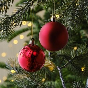 Set globuri brad, 10 bucati, rosu