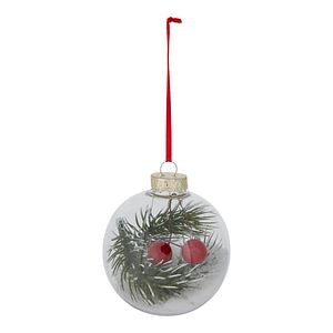 Set globuri de Craciun, 8 cm, 2 bucati, transparent