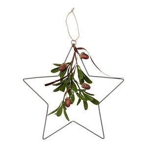 Decoratiune brad Stea cu frunze, 30.2 cm, multicolor