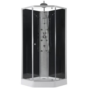 Cabina dus hidromasaj 2300BIS, pentagonala, profil aluminiu, sticla securizata, 85 x 85 x 225 cm, crom