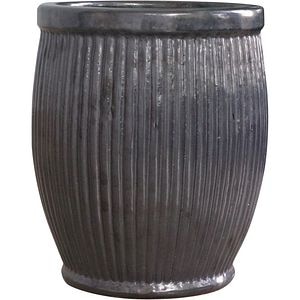 Ghiveci flori VERVE, ceramica, D 38 cm, negru mat