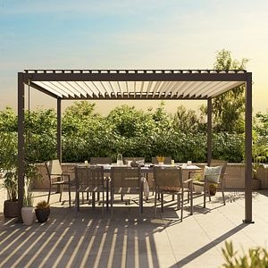 Pergola bioclimatica Samiel, 400 x 300 x 230 cm, aluminiu, gri