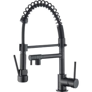 Baterie bucatarie COOKE & LEWIS Larentia, pipa flexibila, alama sanitara, negru