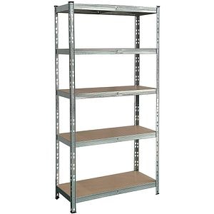Raft atelier SITE, metal, 90 x 40 x 180 cm, 5 rafturi, max 175 Kg / raft, argintiu