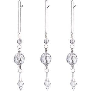 Set 3 decoratiuni cu margele. acril. transparent