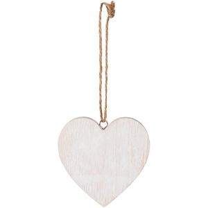 Decoratiune brad inimioara lemn, 8x1 cm