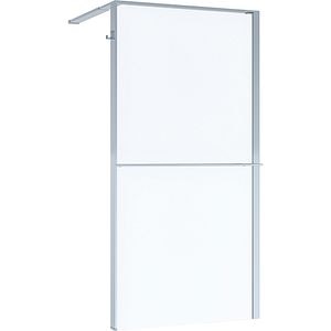 Paravan dus walk-in GOODHOME Evanna, aluminiu, 120 x 195 cm, sticla securizata transparenta, profil crom
