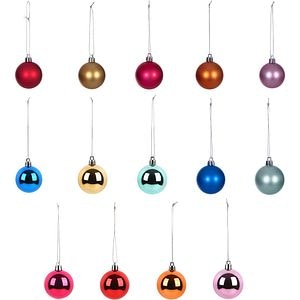Set globuri brad, 5 cm, 100 bucati, multicolor