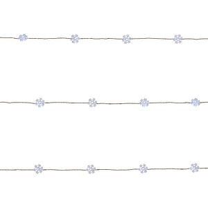 Instalatie Fulg de Nea de Craciun 100 LED-uri, 8.22 m, pe baterie, argintiu, lumina alb rece