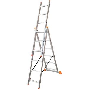 Scara combinata MAGNUSSON, 3x6 trepte, 3.5 m, aluminiu