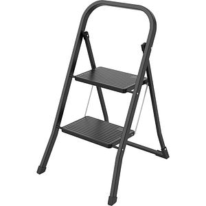 Scara pliabila 1x2 trepte, otel, negru