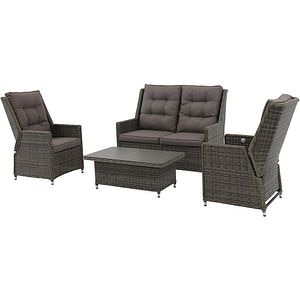 Set mobilier gradina GOODHOME Emali, 4 piese, gri inchis