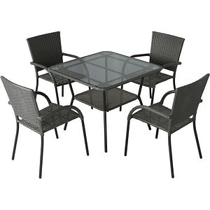 Set mobilier gradina GOODHOME Derry, 5 piese, gri
