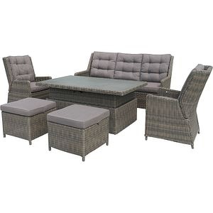 Set mobilier gradina GOODHOME Emali, 7 piese, gri