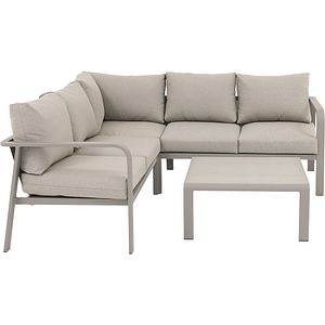 Set coltar gradina GOODHOME Mallia, 6 locuri, gri